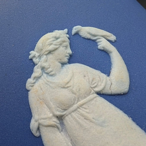 古董英國韋奇伍德餅乾桶 Jasperware 皇家藍色